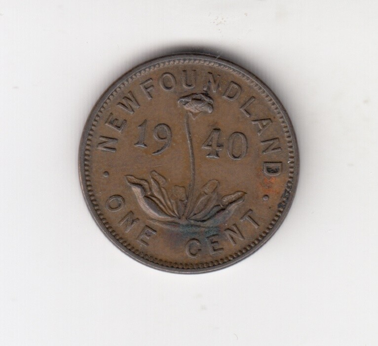 1940 Newfoundland One Cent Coin - EF