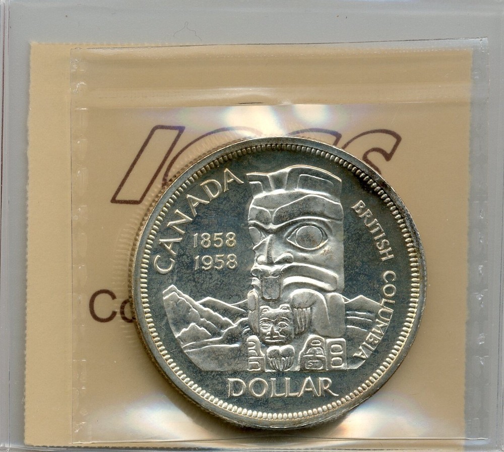 1958 Canada Silver Dollar, Cameo - ICCS PROOF-LIKE 66