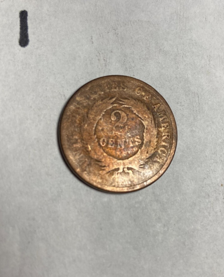 1864 Two Cent  Piece Worn