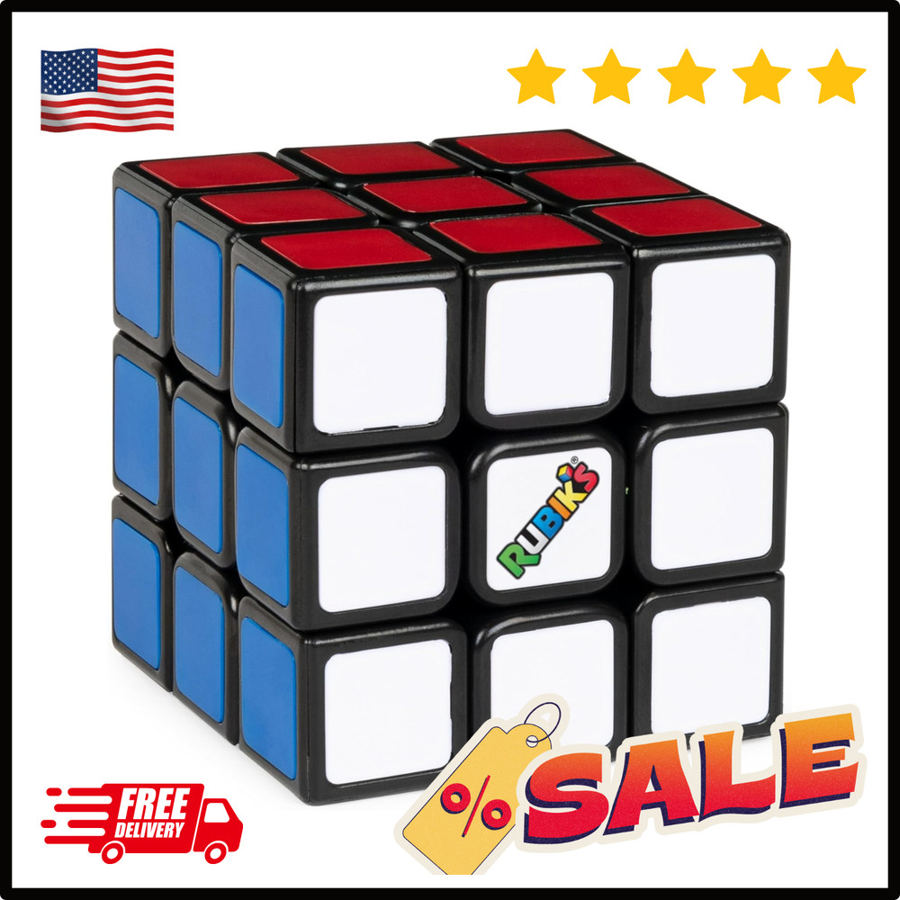 Rubik's Cube, The Original 3x3 Cube, Problem-Solving Brain Teaser, Color-Matchin
