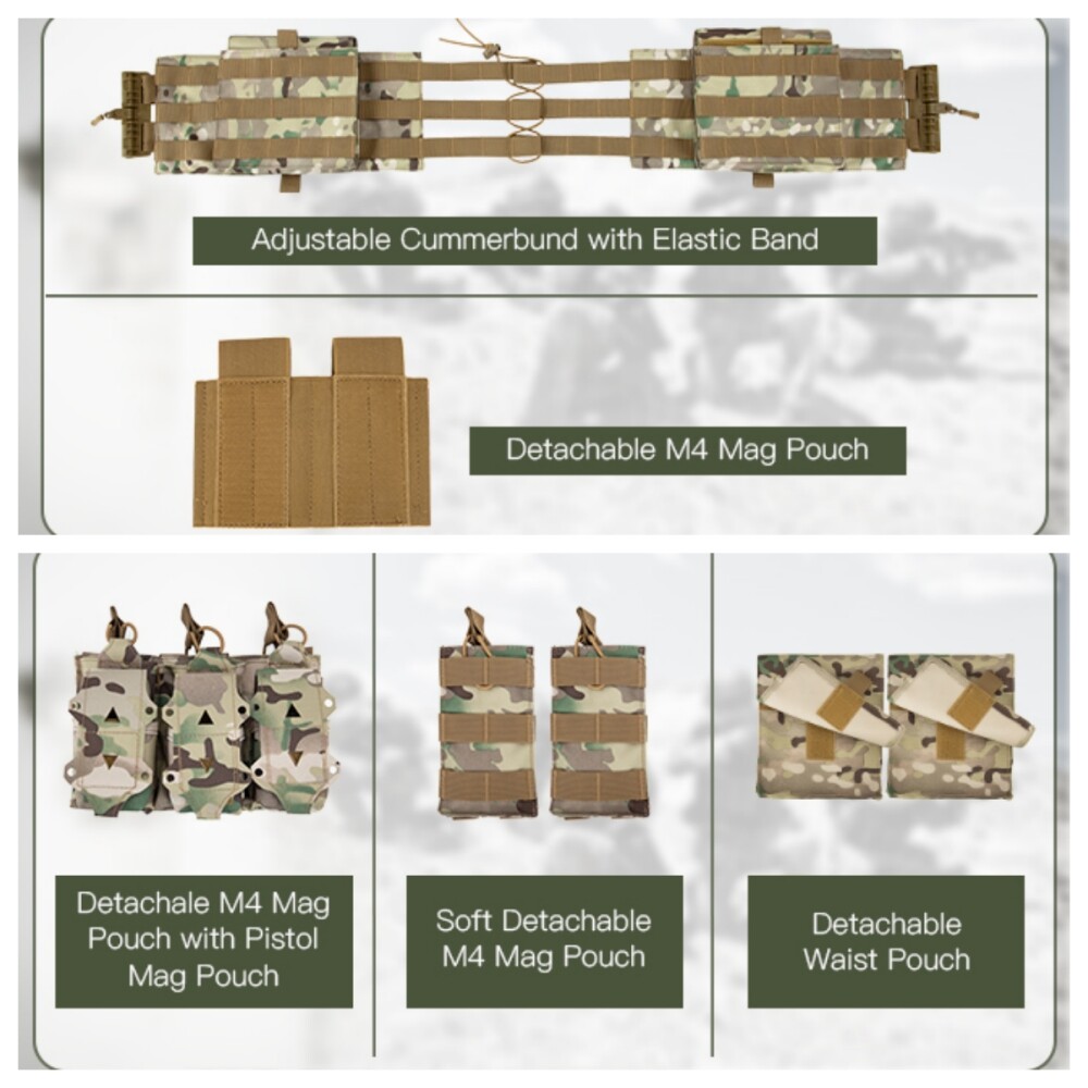 Tactical Vest Backpack Durable Nylon Pack with Molle Webbing for Hiking & Range