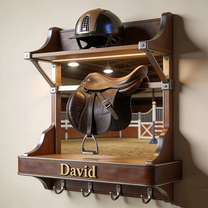 Personalized equestrian tower themed hooks key holder