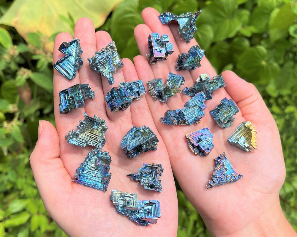 Rainbow Bismuth Crystal Gift Box, 8 oz: 5 - 6 Pieces (A Grade Bismuth Specimens)