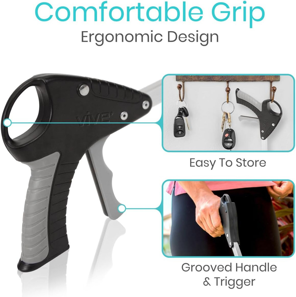Suction Cup Grabber Reacher 32" (2 Pack) - Elderly Grab It Reaching Pickup Tool