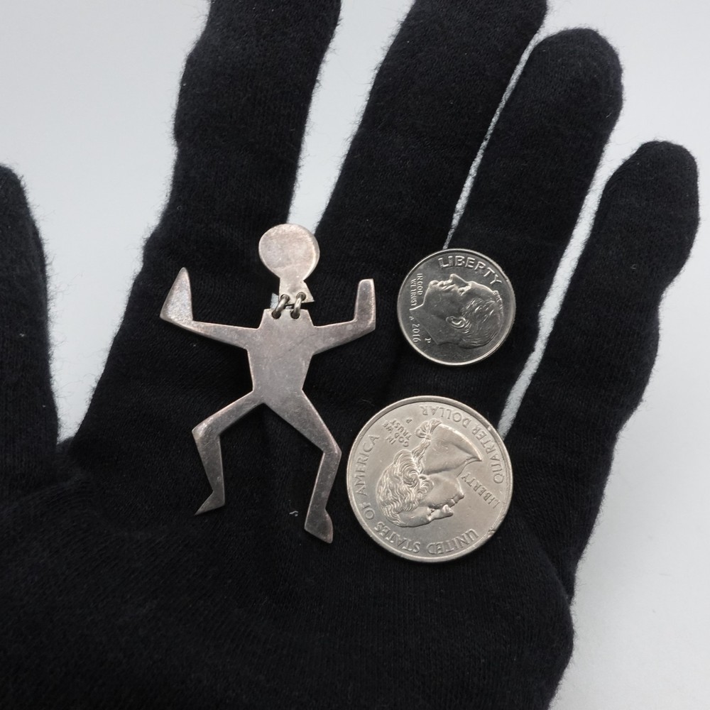 Sterling Silver Tribal Dancing Dangle Earrings 2"