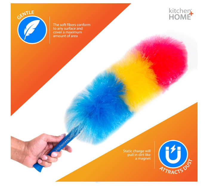 Kitchen + Home 23” inch Rainbow Static Duster - Electrostatic Feather Duster....