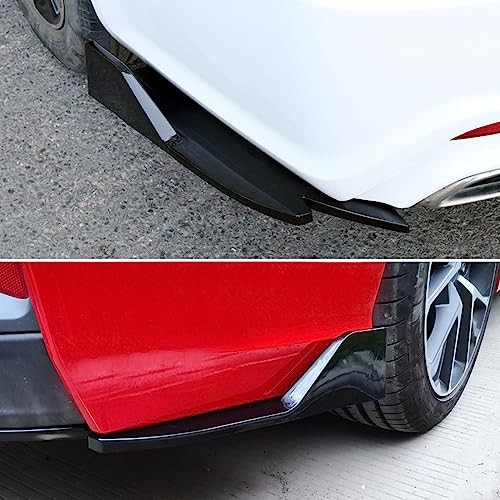 2PCS Universal Car Spoiler,Rear Bumper Lip Body Canard Diffuser Smooth Black