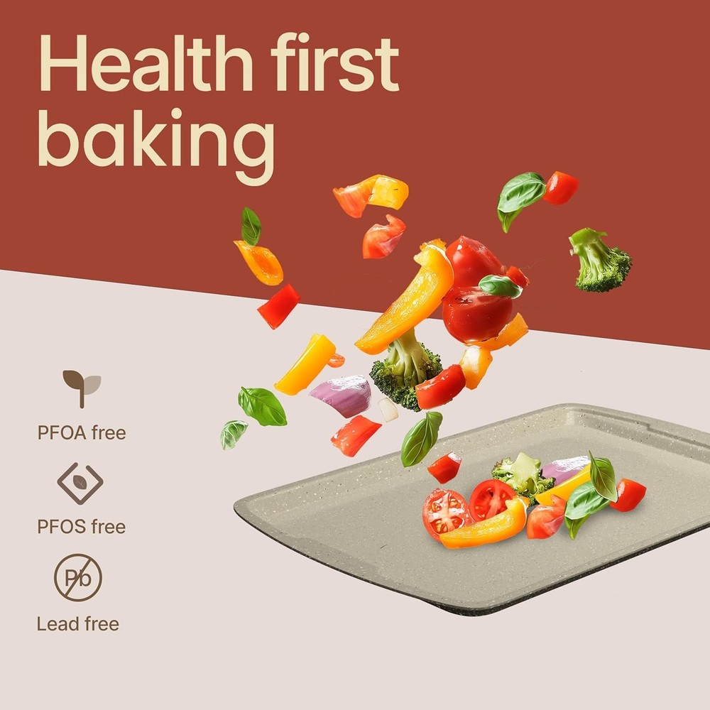 Bakeware Set – 6 Piece – Stackable, Deluxe, Non-Stick Baking Pans for Profession