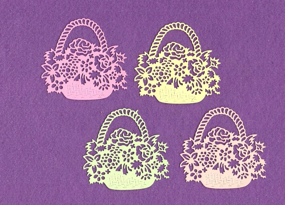 FLOWER BASKET die cuts scrapbook cards