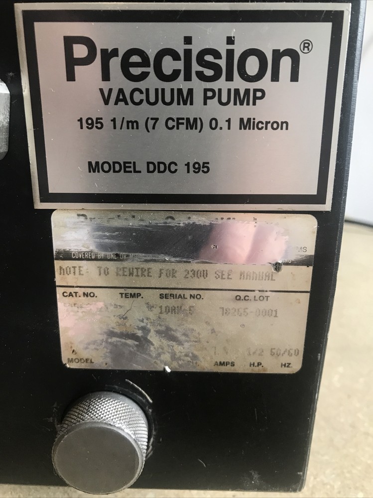 Precision Vacuum Pump DDC 195 1/2 HP