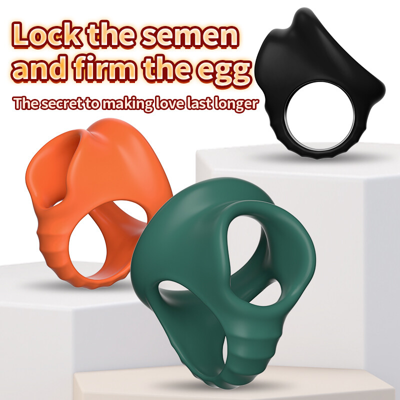 Silicone Ball Scrotum Stretcher Enhancer Squeeze Testicle Ring-Delay-Ejaculation
