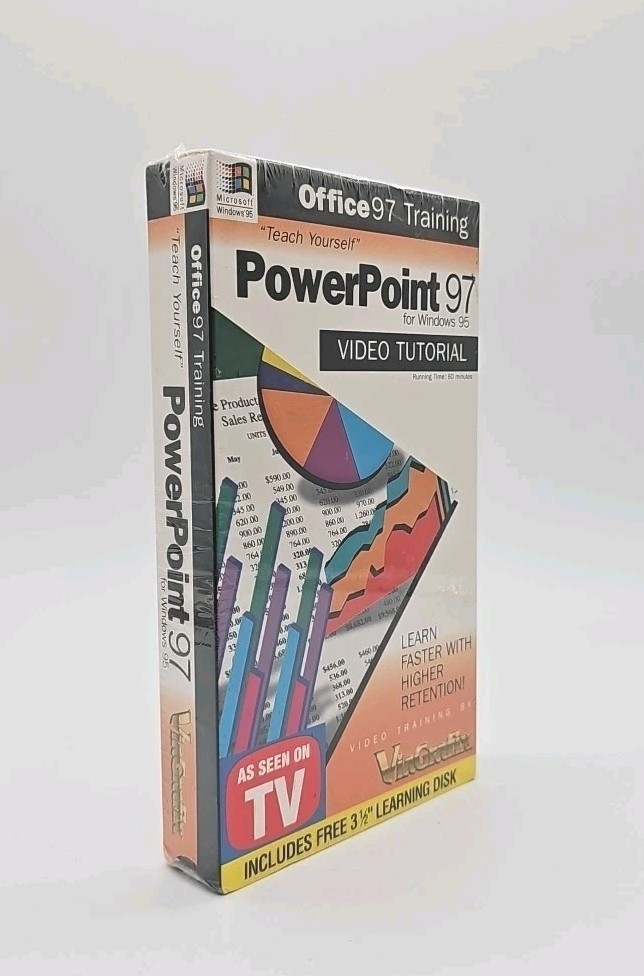 Viagrafix Training PowerPoint 97 & Windows 95 VHS Video Tutorial + Floppy NEW