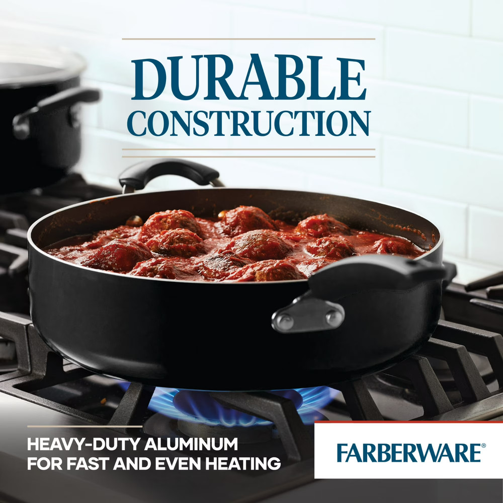 Farberware Easy Clean 6 Quart Nonstick Jumbo Cooker Chef's Pan Helper Handle