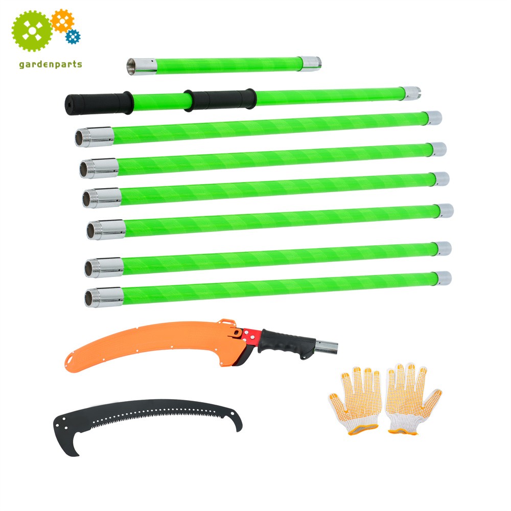 27 Feet Tree Pole Pruner Durable Tree Trimmers Handle Manual Branches Green