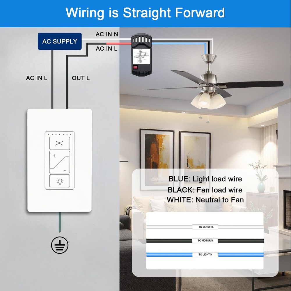 Ceiling Fan Remote Control Kit, Universal Ceiling Fan Remote Control Kit, Cei...