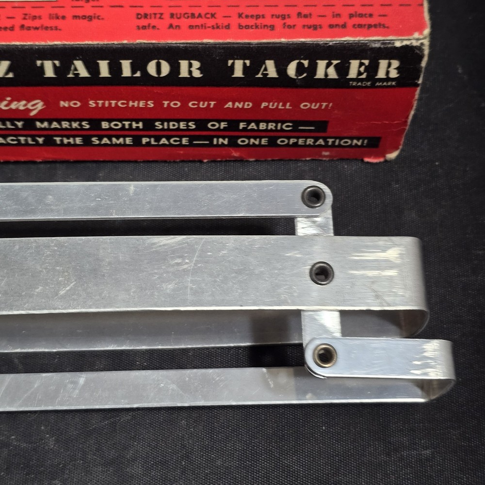 Vintage Dritz Tailor Tacker Sewing Pattern Tool USA Aluminum Box