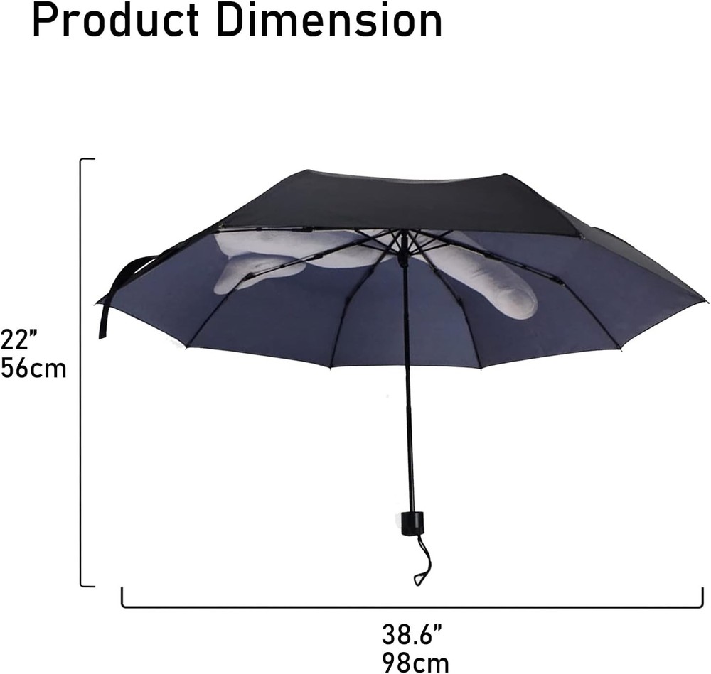 TinaWood Funny Folding Middle Finger Umbrella Black(Middle Pattern)