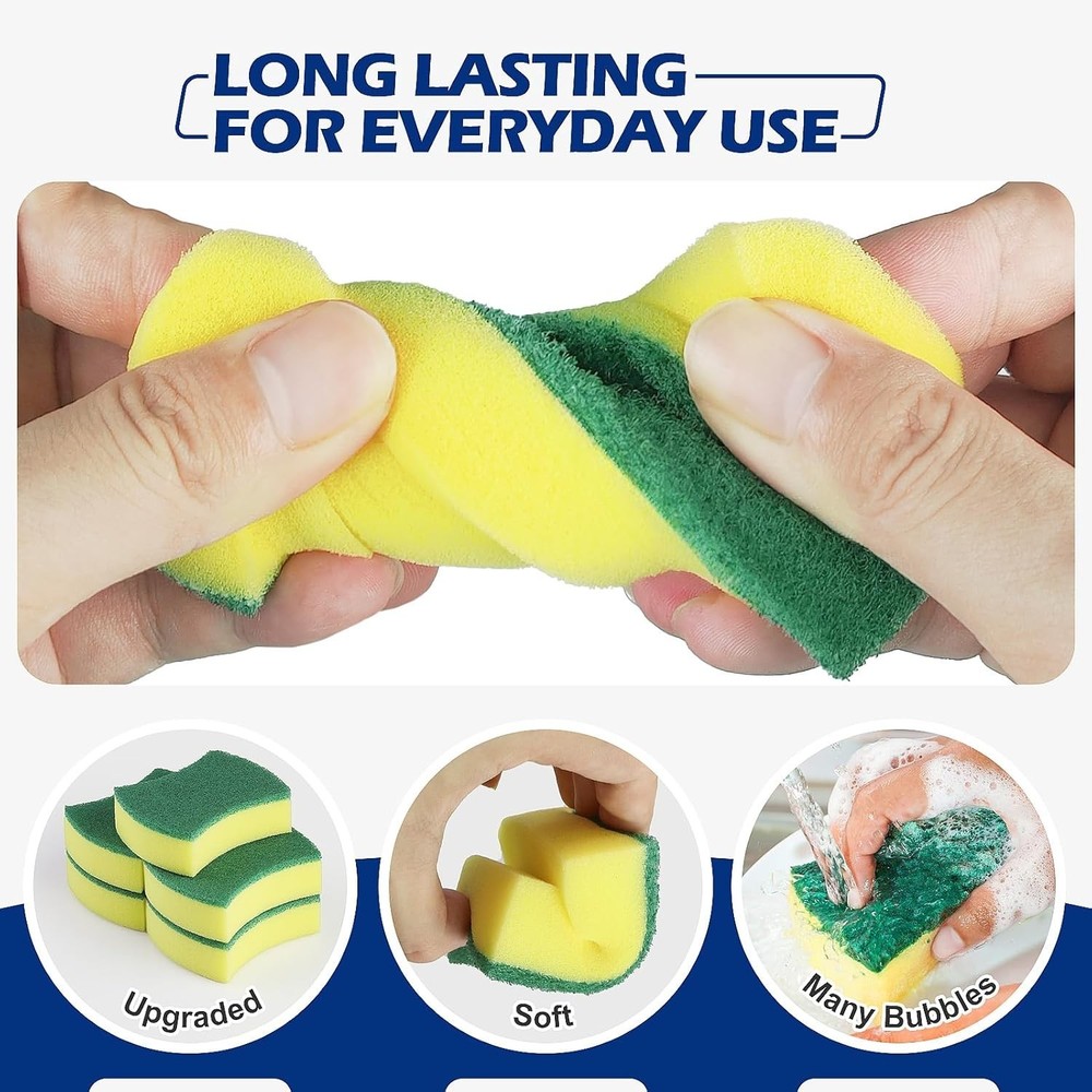 Microfiber Scrub Sponges, 96 Count, Eco-Friendly