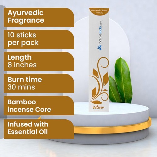 Vetiver Incense Sticks 8" 10 Pack: 1 Pack