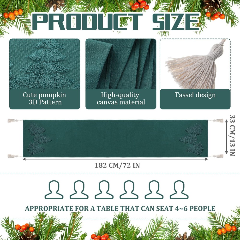 Christmas Tree Table Runner Jacquard Christmas Tree Dinner Table Runner Xmas ...