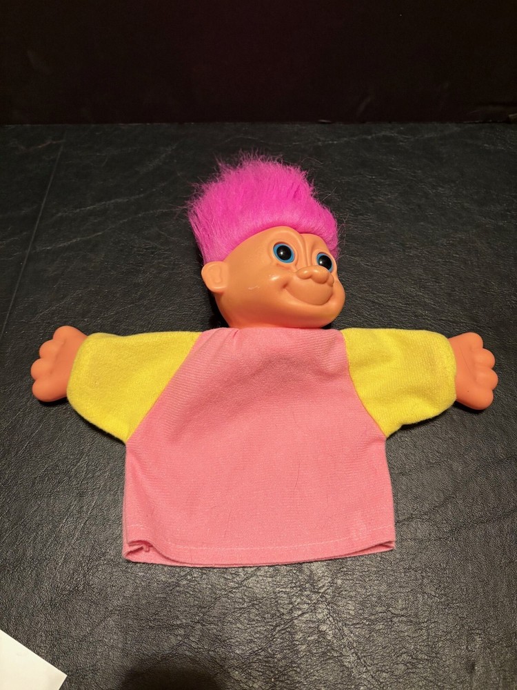 Troll Hand Puppet in Pink & Yellow