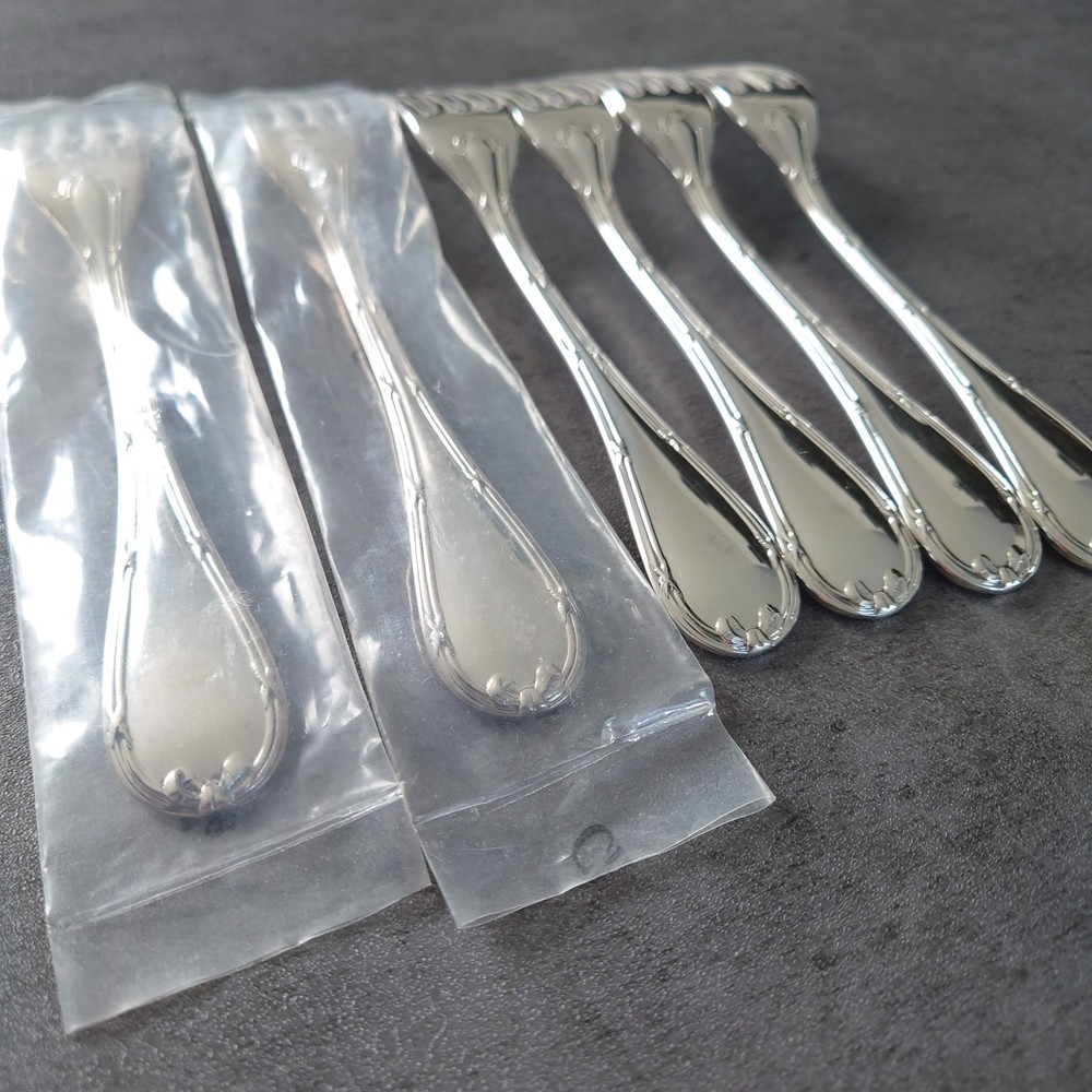 Christofle Rubans Silverplated Flatware Dessert Fork 6pcs Near MINT