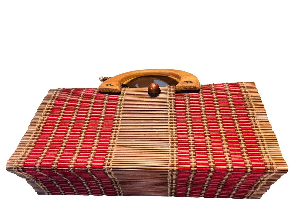 Collapsible Double Handle Matchstick Shade Tote/Purse