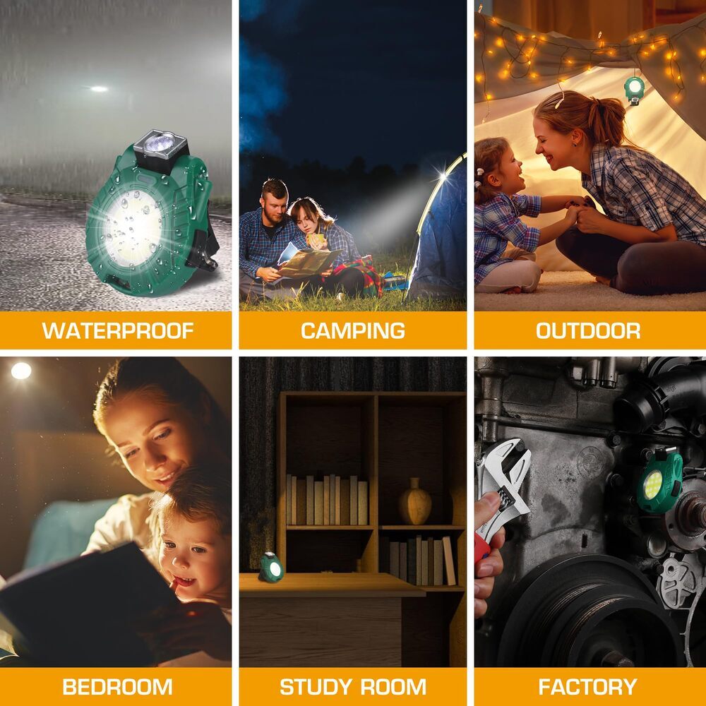 EverBrite Rechargeable COB Keychain Work Light 2Pack Magnetic Flashlight 6 Modes