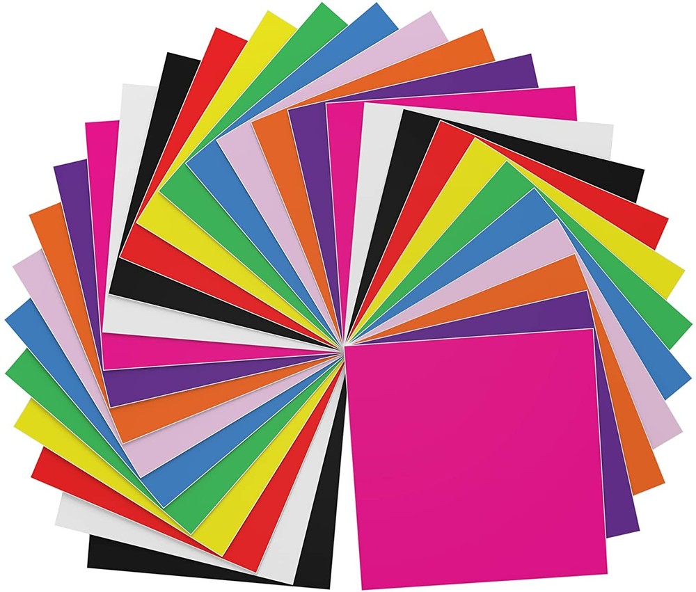 Permanent Vinyl Sheets (Pack of 60, 12” x 12”) Includes Squeegee