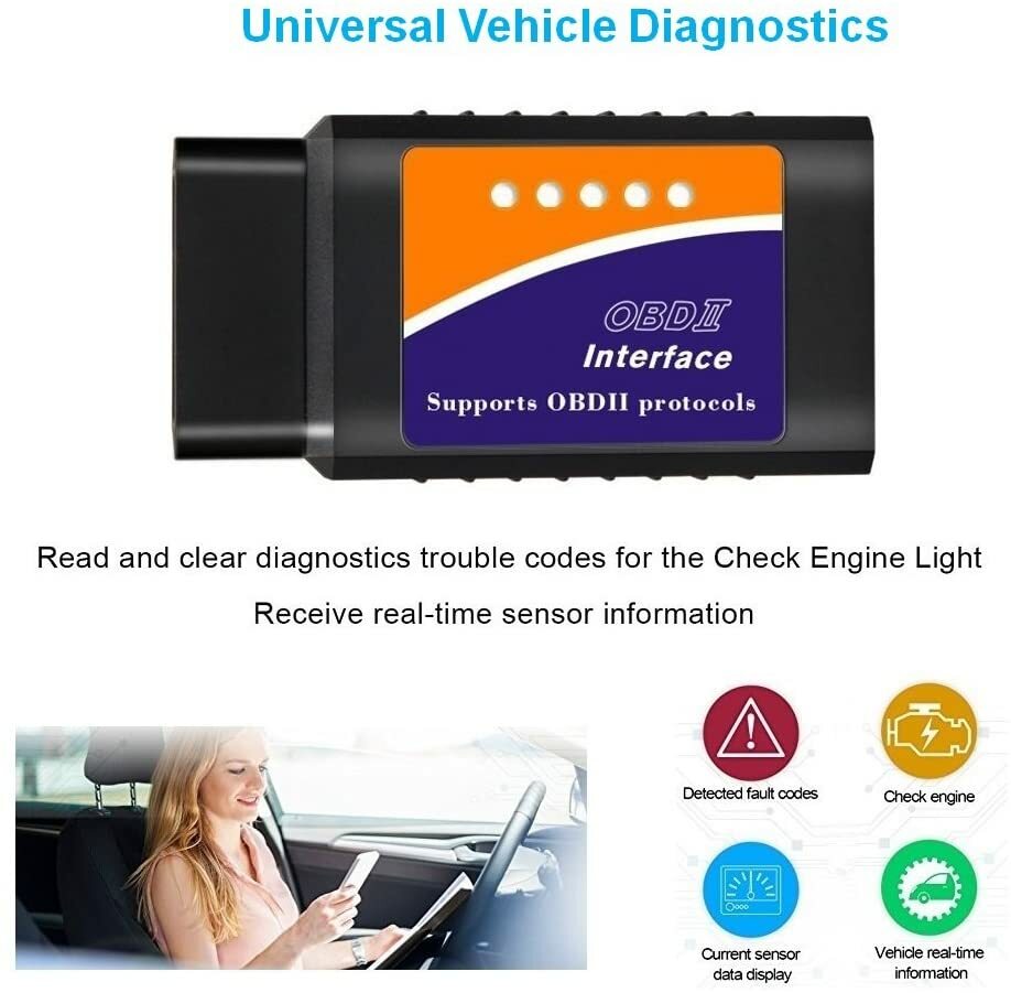 Bluetooth OBD2 OBDII Car Diagnostic Scanner Auto Fault Code Reader Tool ELM327
