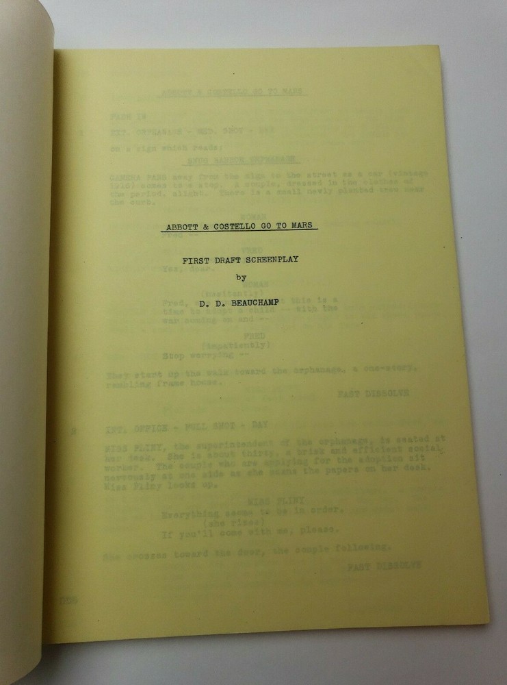 ABBOTT AND COSTELLO GO TO MARS / D.D. Beauchamp, 1951 Screenplay First Draft