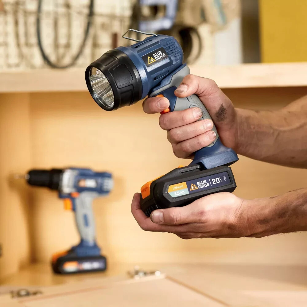 Blue Ridge Tools Cordless Drill/Driver & Work Light: 20V Lithium Ion 2 Batterie