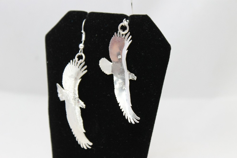 Sterling Silver Flying Eagle Earrings
