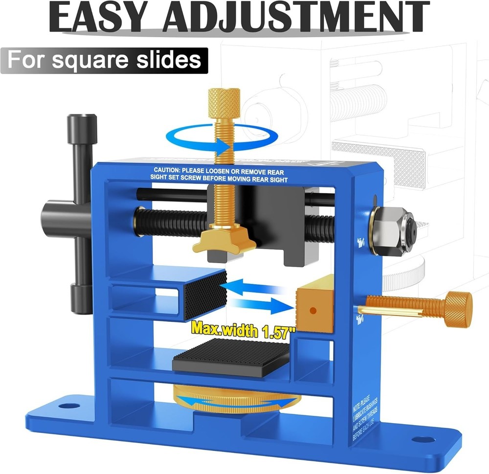 Heavy Duty Rear Sight Pusher Tool Adjustable Handgun Accessories Universal Blue