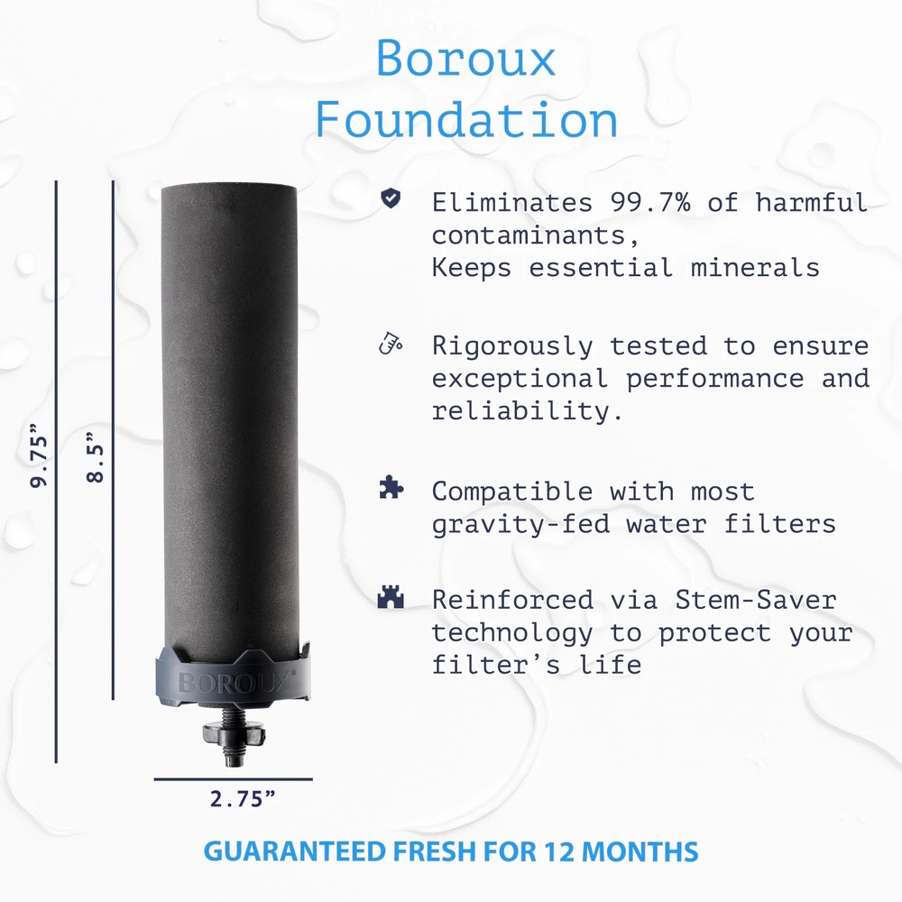 Boroux Foundation Replacement Black Filter set of 2 water filters - fits Berkey