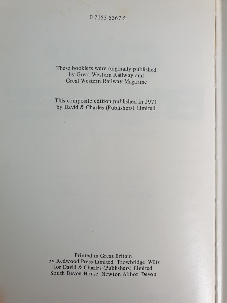 GWR Engines - Names, Numbers, Types & Classes, 1971 Composite Edition hardback