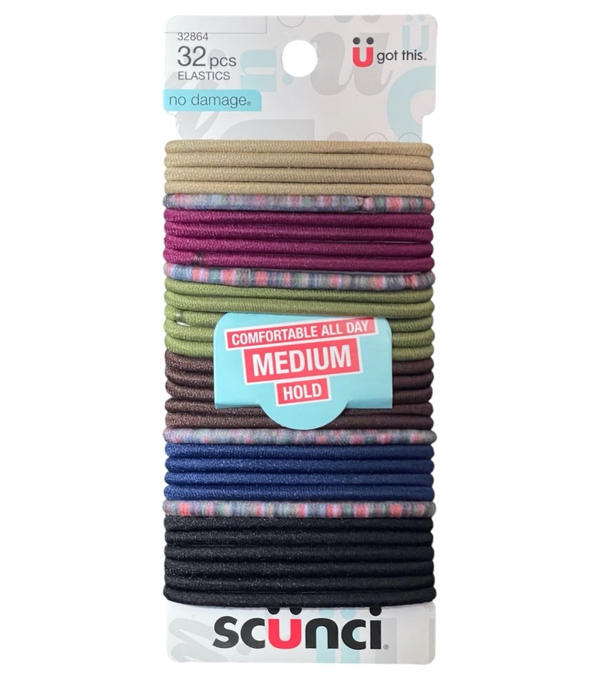 Scunci No Damage Medium Hold Elastics 32 pack