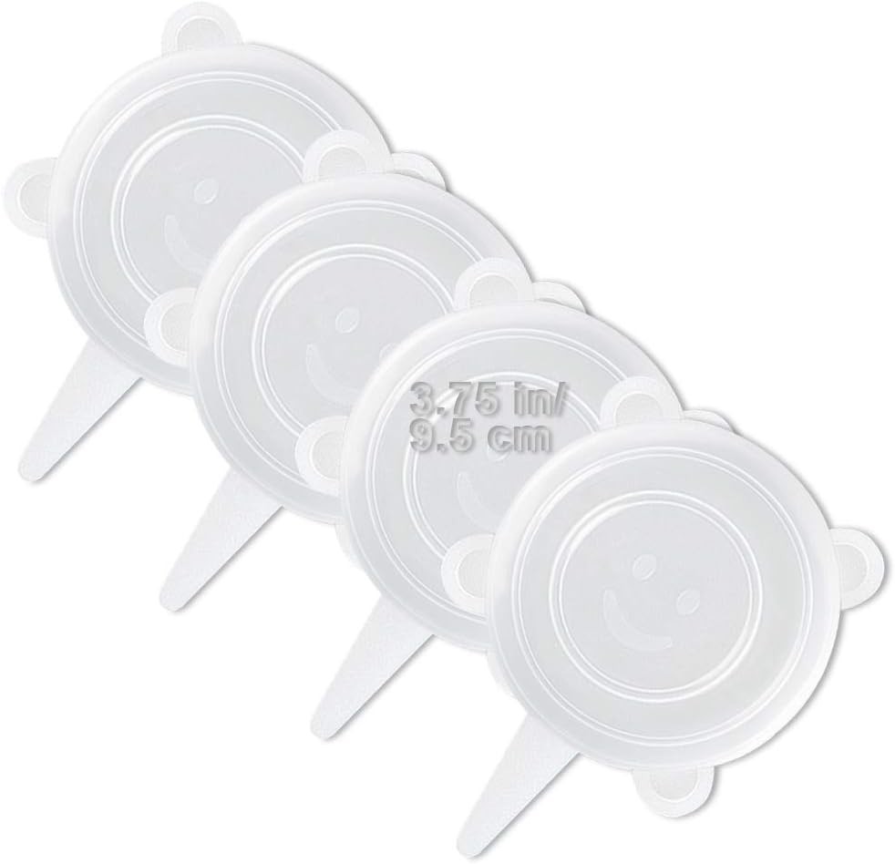 4 Pack Same Size Silicone Stretch Lids, Thicker Reusable Sturdy Silicone Contain