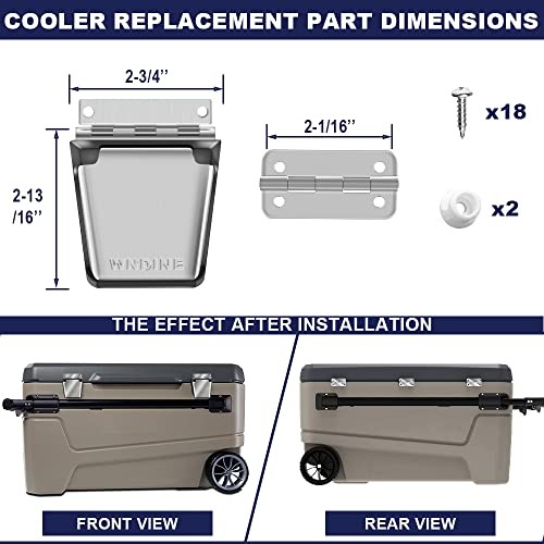 Cooler Stainless Steel Hinge & Latch Set, For Igloo Cooler Replacement