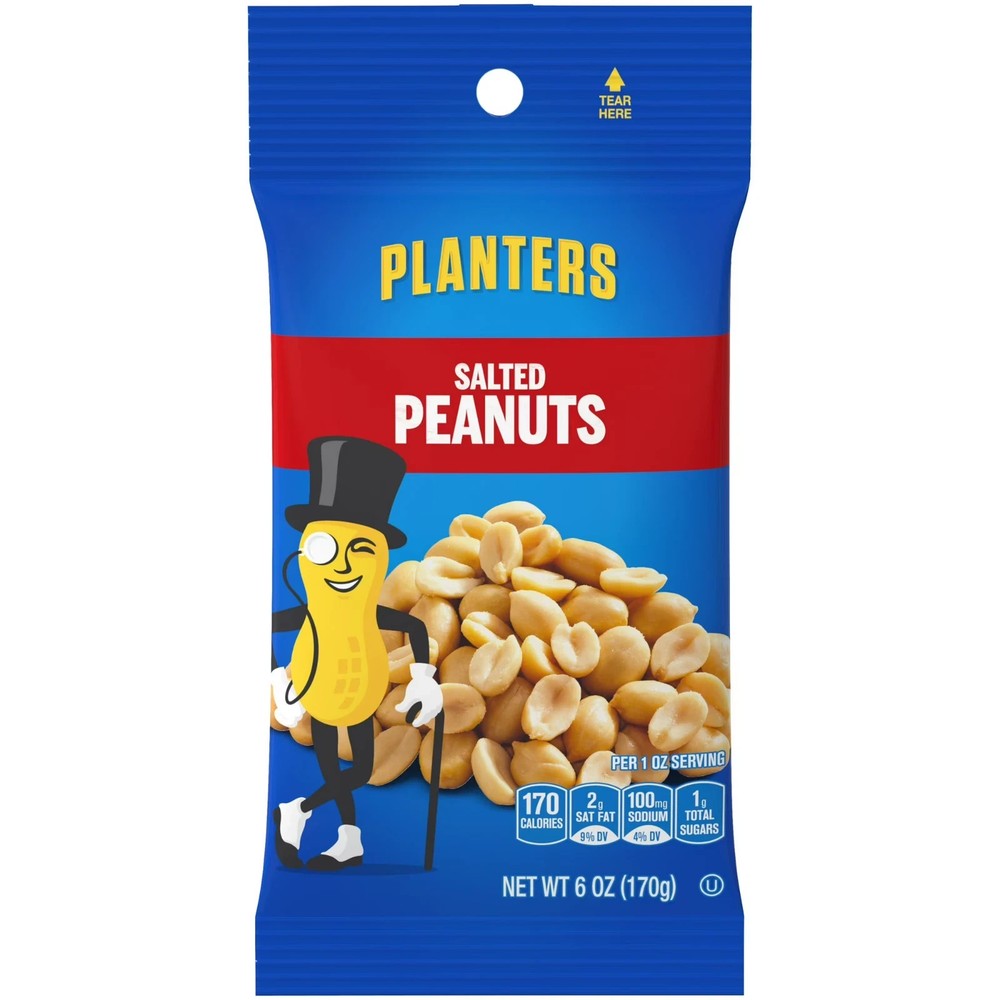 PLANTERS Salted Peanuts, 6 oz bag (2-Pack)
