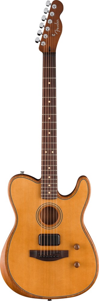 Fender Acoustasonic Standard Tele A/E Guitar, Solid Spruce Top, Aged Natural