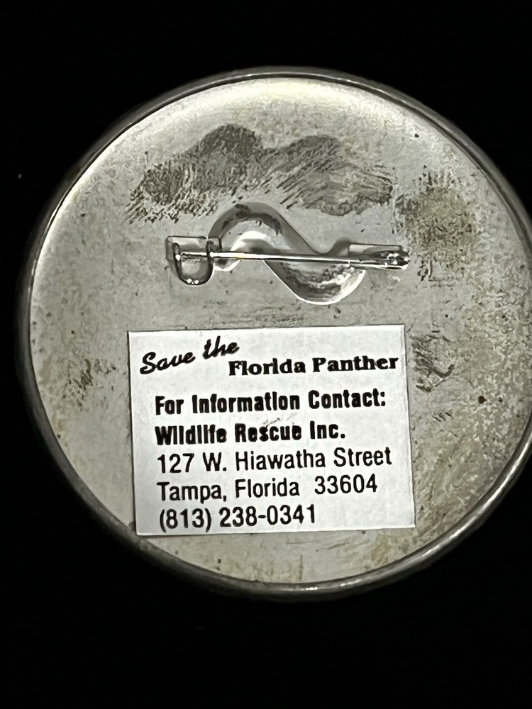 Vintage Florida Panther Button Pin