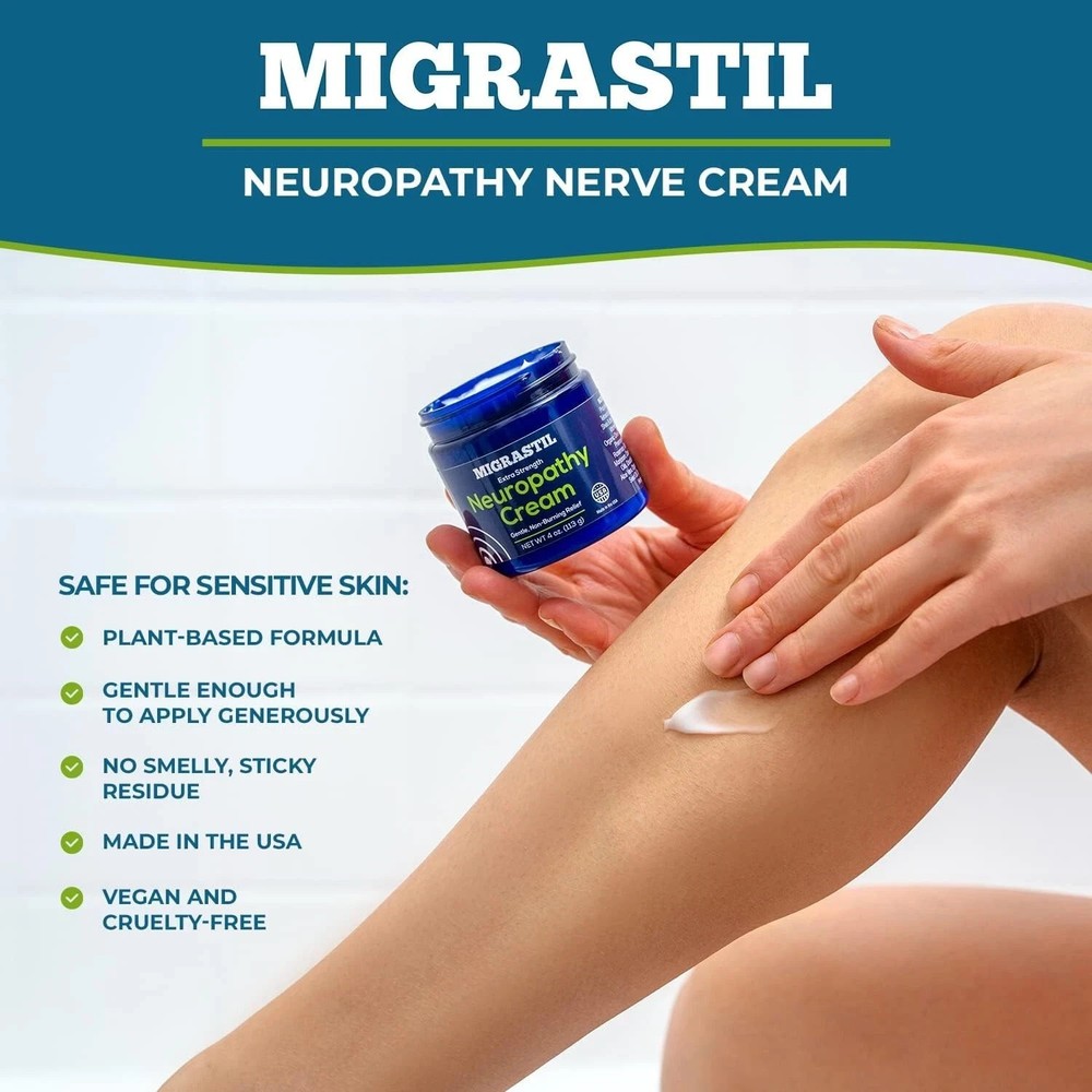 2PCS-Migrastil Extra Strength Neuropathy Nerve Cream (4 oz.) NEW