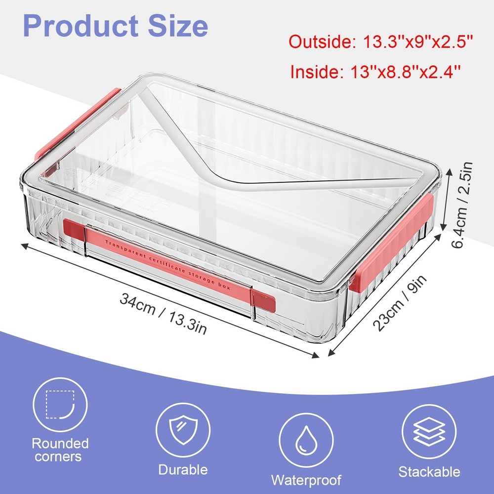 Marte Vanci Plastic Storage Bin with Lid Portable Project Case with Handle Cl...