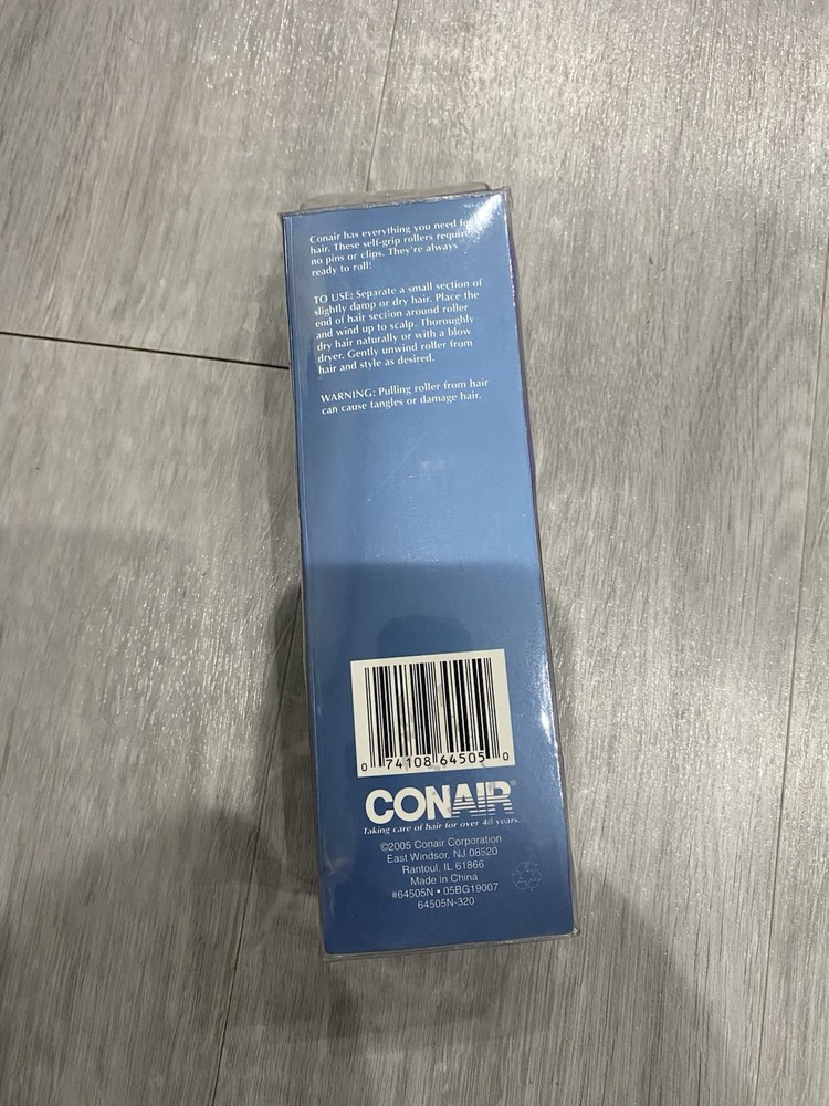 Conair Styling Essentials Extra Large Self Grip Hair Rollers 4 Pack Vintage New