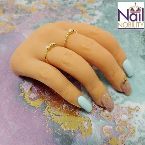 Professional Silicone Practice Half Hand for Acrylic Nails by - Poseable Half...