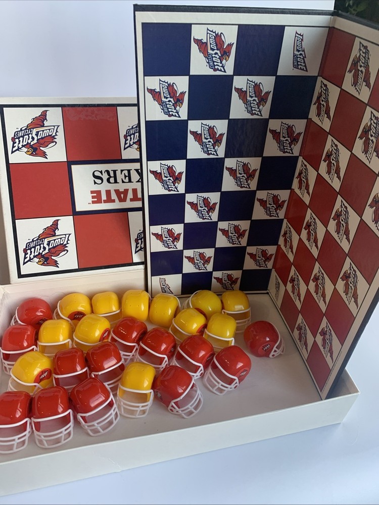 Vintage Iowa State Checkers Board Game Complete Set with Instructions