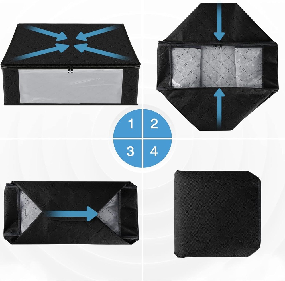 HomeHacks Storage 3-Pack Clothes Organizer Storage Bags Foldable Storage Box