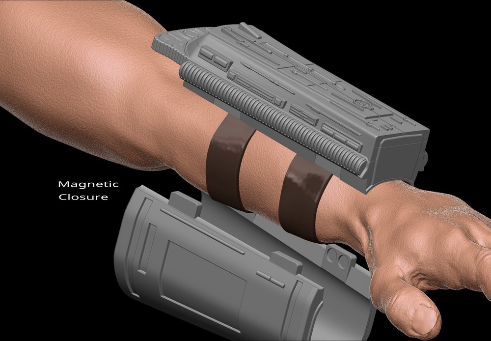 Predator Gauntlet Forearm Left scale 1:1 File STL-OBJ for 3D printer