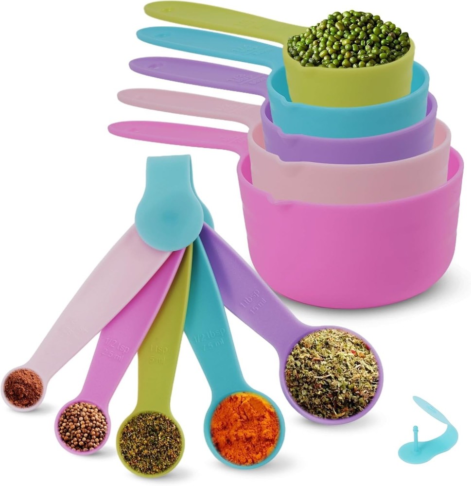 10PCS Measuring Cup & Spoon Set Stackable Nesting Cup Spoon Kitchen Baking Tools